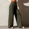 Women's Fashion Solid Colour Drawstring High Waist Wide Leg Pants Casual Sweatpants