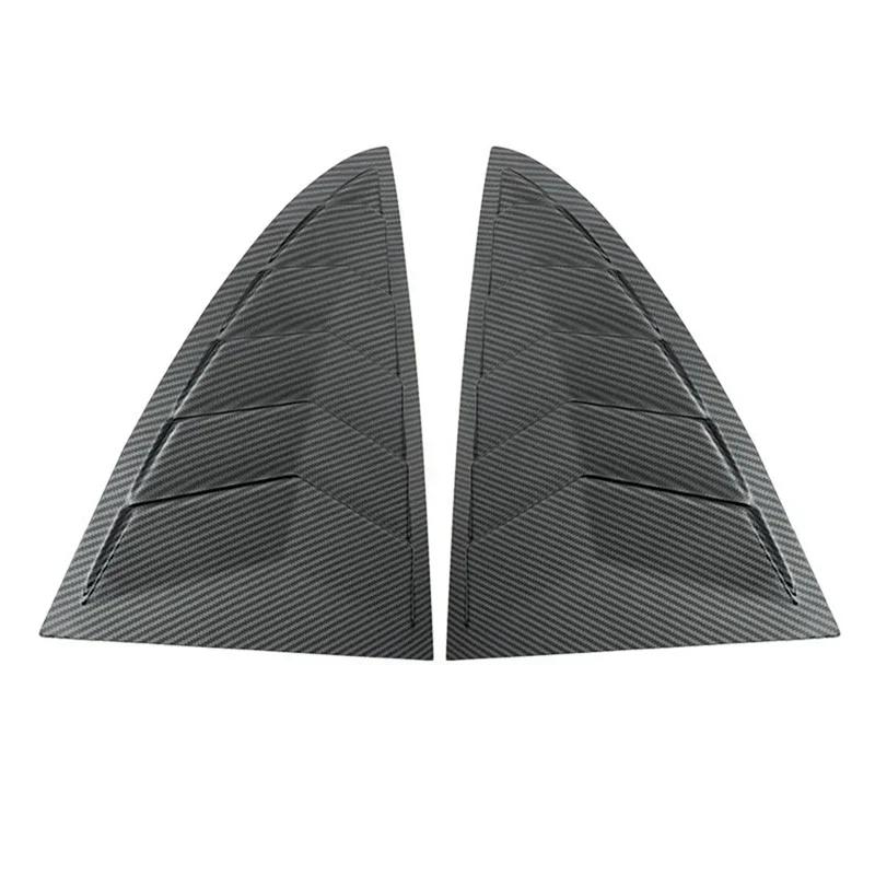 2PCS Car Rear Triangle Window Shutters Sunshade Decoration Accessories For Tesla Model 3 Highland 2025 Bright Carbon Fiber ABS