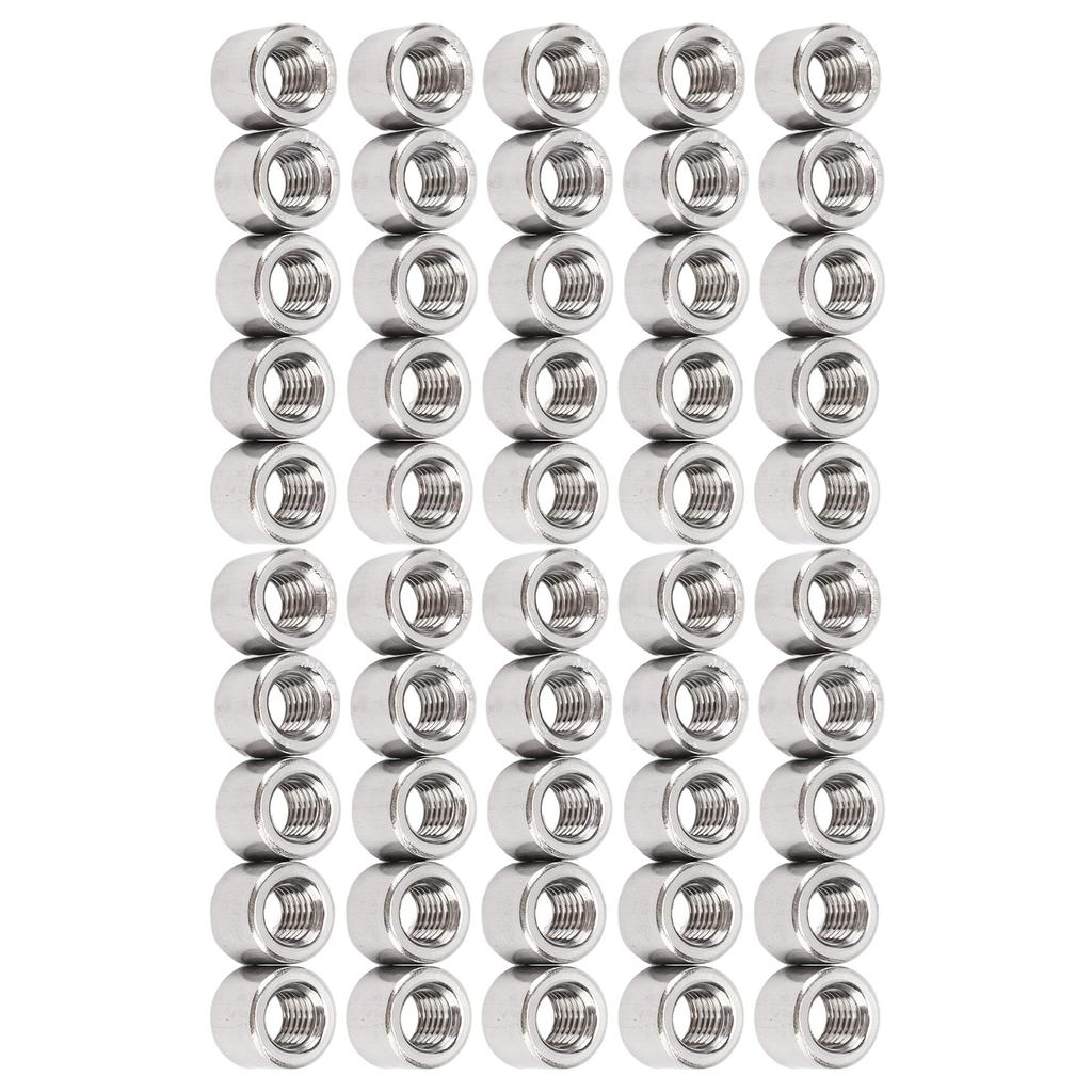50 шт. Круглая соединительная гайка Внутренняя резьба 304 Нержавеющая сталь M6 Соединительная гайка для украшения дома