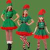 Dress Green Elf Costume Hat Christmas Party Accessories Kids Christmas Cosplay Costume  Children
