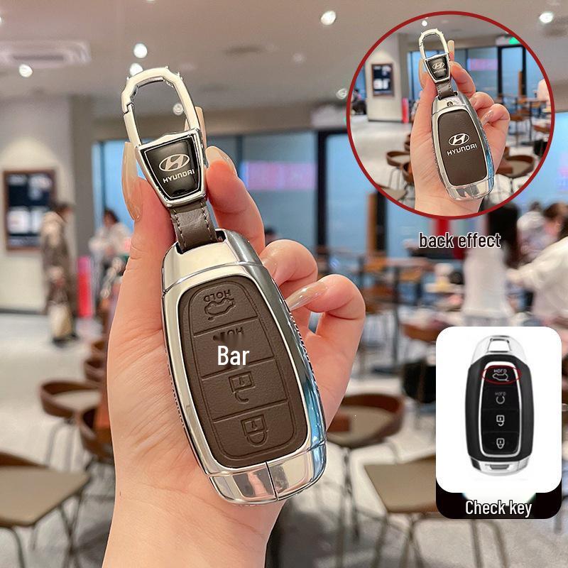 2022 Hyundai Custu Key Cover: Durable Metal & Leather Protective Case