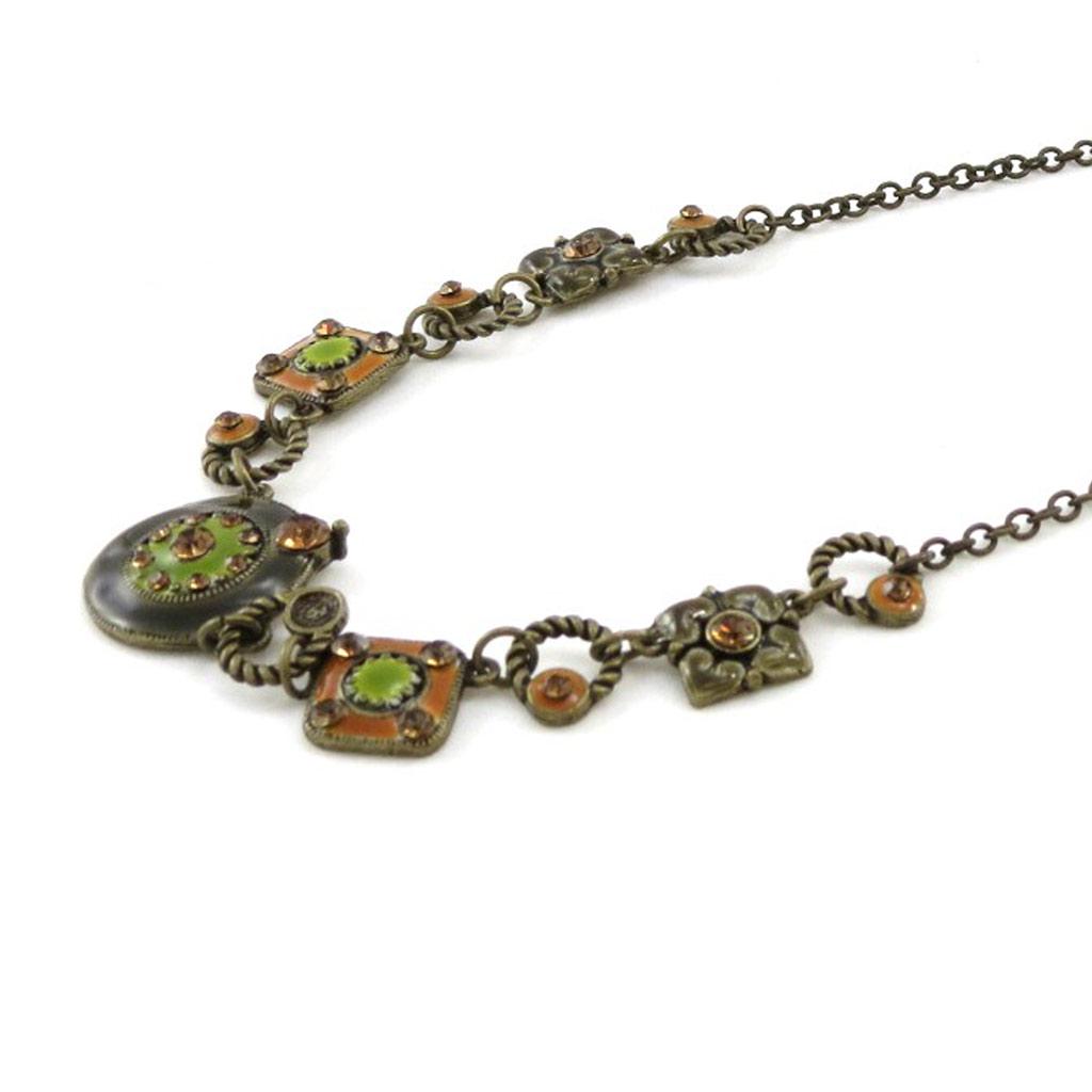 Les Trésors De Lily [E5764] — Дизайнерское колье «Clèves» янтарно-зеленого цвета