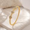 Popular stainless steel bracelet simple European and American fashion niche INS trend Internet celebrity four-leaf clover jewelry