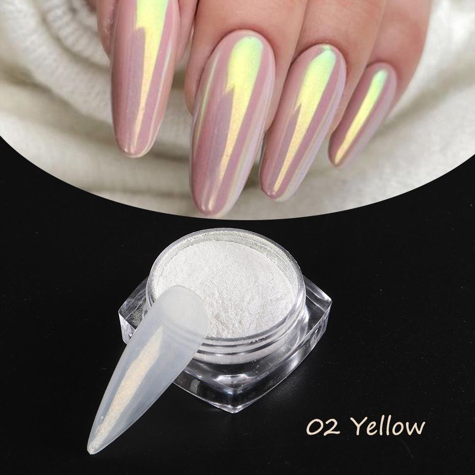 Xiaomi 3pcs Pearl Effect Nail Powders Mirror Aurora Chrome Mermaid Nails Art Powder Rainbow AB Magic Mirror Pearl Shell Powder Supplies