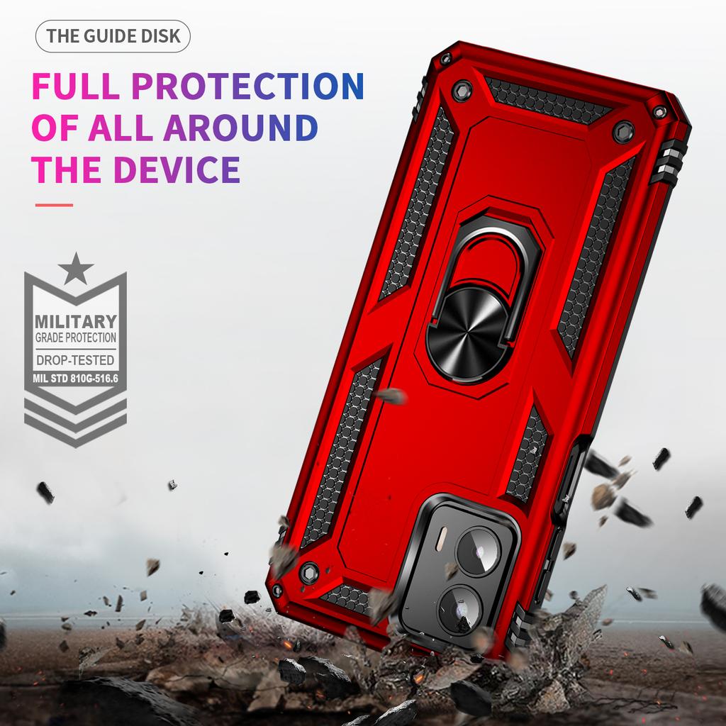 For Motorola Moto G 5G (2023) Hard Anti-scratch Phone Shell Ring Holder Kickstand PC+TPU+Metal Phone Cover