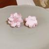 Элегантные серьги-капли с розовыми цветами, акриловые серьги-гвоздики с жемчугом и цветком, весна и лето