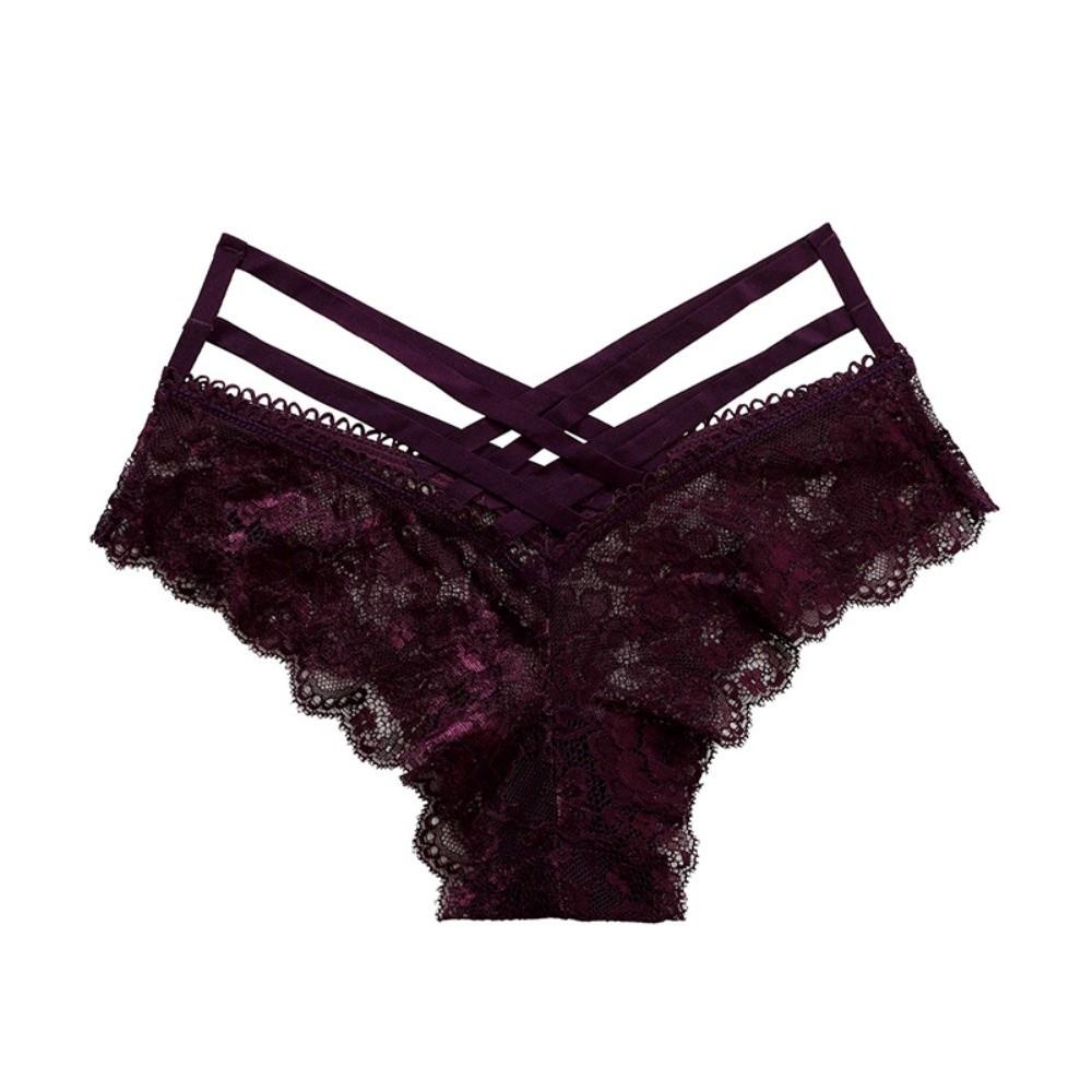 Underwear Women Lace Floral Thong Low-Rise T-back Panties Lace Solid Briefs Female