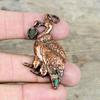Green Tourmaline Rough Pendant Electroformed Copper Pendant Peacock Design Pendant Gemstone Pendant Handmade Decent Jewelry Gifts for Women
