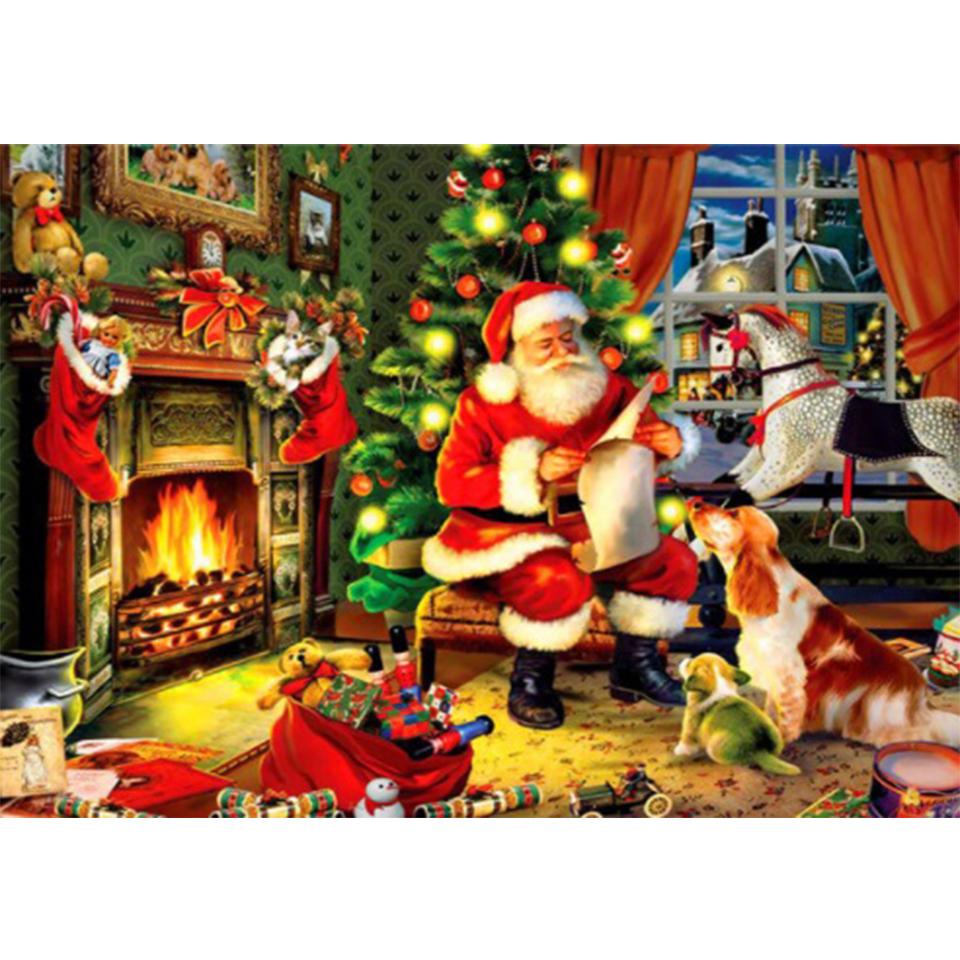 Christmas 5D DIY Diamond Painting Landscape Rhinestone Picture Cross Stitch Kit Full Diamond Embroidery Mosaic Home Decoration