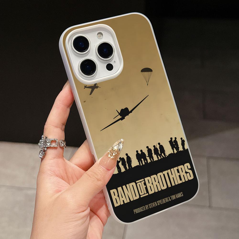 Чехол для телефона Band of Brothers для iPhone 17 16 15 14 13 12 11 Air Pro Max Plus Желейный Двухслойный Белый Чехол