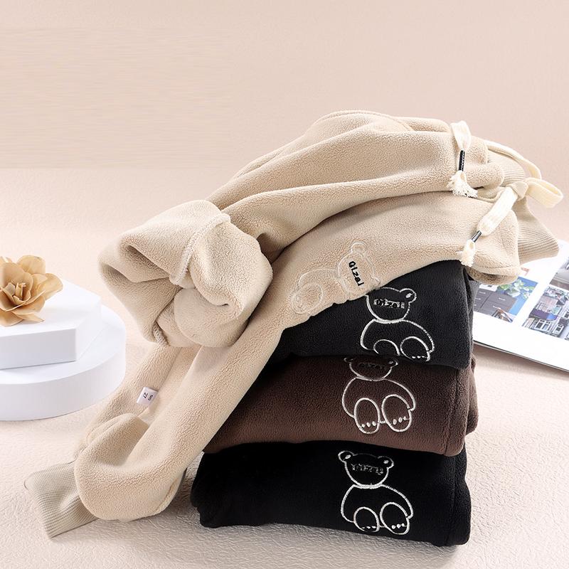 Зимние детские бархатные плюшевые спортивные штаны на открытом воздухе, утепленные брюки, пуховые штаны для мальчиков и девочек