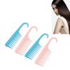 4pcs Wide Tooth Comb with Hook Rounded Handle Detangling Comb Pink Blue Transparency