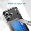 For iPhone 17 Pro Max Clear Phone Case with Screen Film WANLONFENG CK Series Card Holder Cover (Big Lens Hole)
