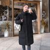 Зимняя новая одежда из хлопка средней длины с воротником-стойкой выше колена женская корейская версия