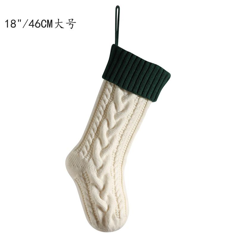 18 Inch Large Christmas Stocking,Knitted Xmas Compression Stocking For Kids,Hanging Stocking For Candy Gift Christmas Decoration
