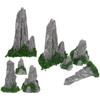 YARDWE 8pcs Miniature Rockery Ornaments Mini Bonsai Fake Rockery Figurines Zen Garden Mountain Statues Terrarium Resin Rockery Ornaments Accessories,
