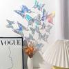 12Pcs/Set Gold Silver Hollow Butterfly Wall Stickers 3D Butterflies Bedroom Living Room Home Decoration Applique Wedding Decor
