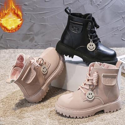 Зимние детские сапоги из бархата и хлопка, теплые и модные, повседневные, высокие, хлопковые сапоги, сапоги средней высоты, модные сапоги 27-38