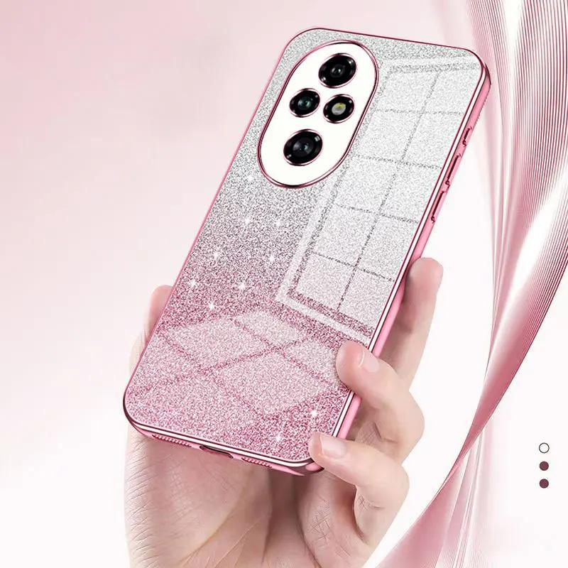 Модный чехол с блестками и гальваническим покрытием для Huawei Honor 200 Lite X8 X6 X6s X8a, противоударный блестящий чехол Honor200pro