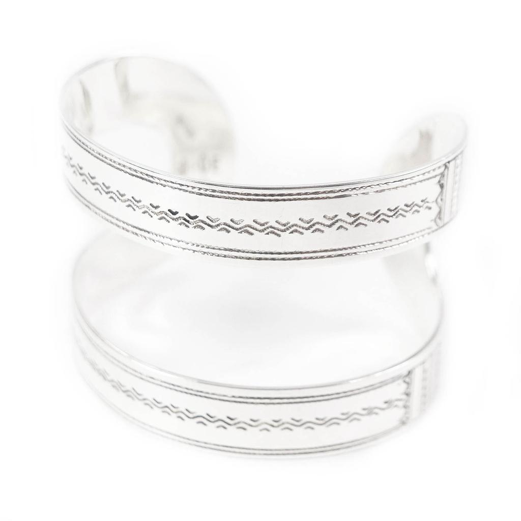 Great HERMES Bangle Toareg bracelet Silver SV925 Women Used