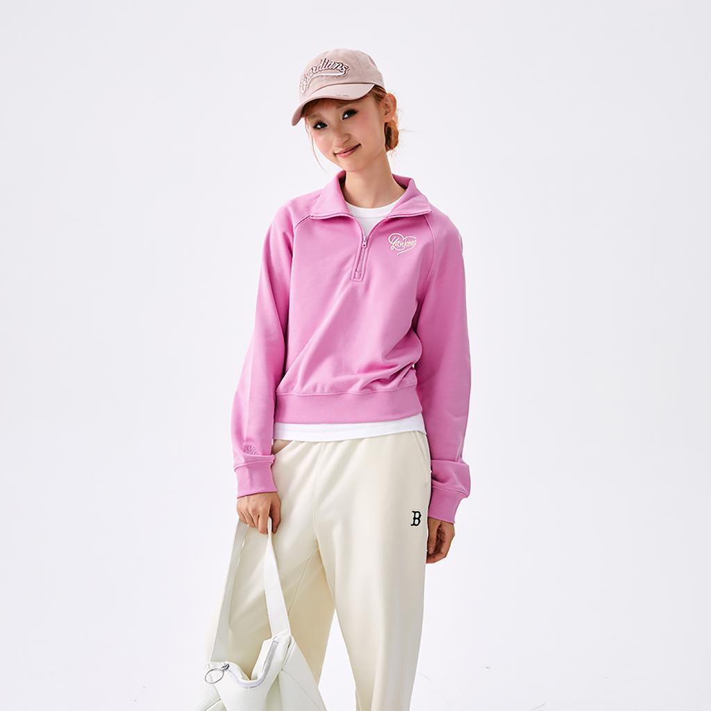 New MLB New York Yankees Heart 24FW Sweatshirt Women's Pink 3FMTH1044-50PPL