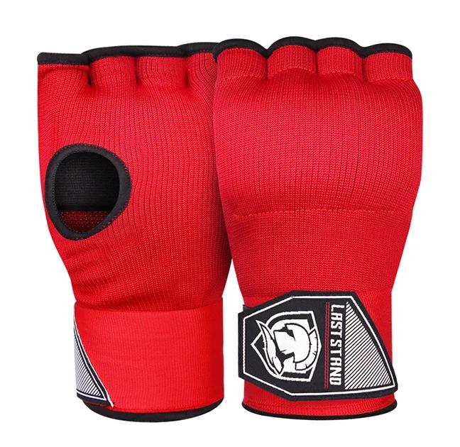 Unisex Boxing Hand Wraps Inner Half Finger Gel Gloves With Long Wrist Strap for Karate MMA Training Protective Gear