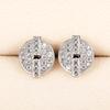 Huitan Chic Fashion Round Shape Stud Earrings Female Daily Wearable Accessories with Brilliant Zirconia Elegant Women's Jewelry