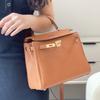High End Quality Bag Litchi Pattern Togo Calfskin 25+28+Handheld Single Shoulder Cross Shoulder Lock Leather Women's Bag