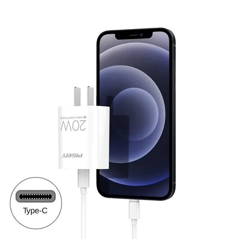 Быстрое зарядное устройство PISEN PD20W для iPhone 12, 13, 14, 15 Pro