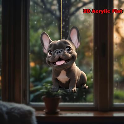 Акриловый брелок для ключей «Французский бульдог» - 2D плоский шарм Подходит для автомобилей, рюкзаков и предметов интерьера, небольших подарков для друзей и одноклассников.