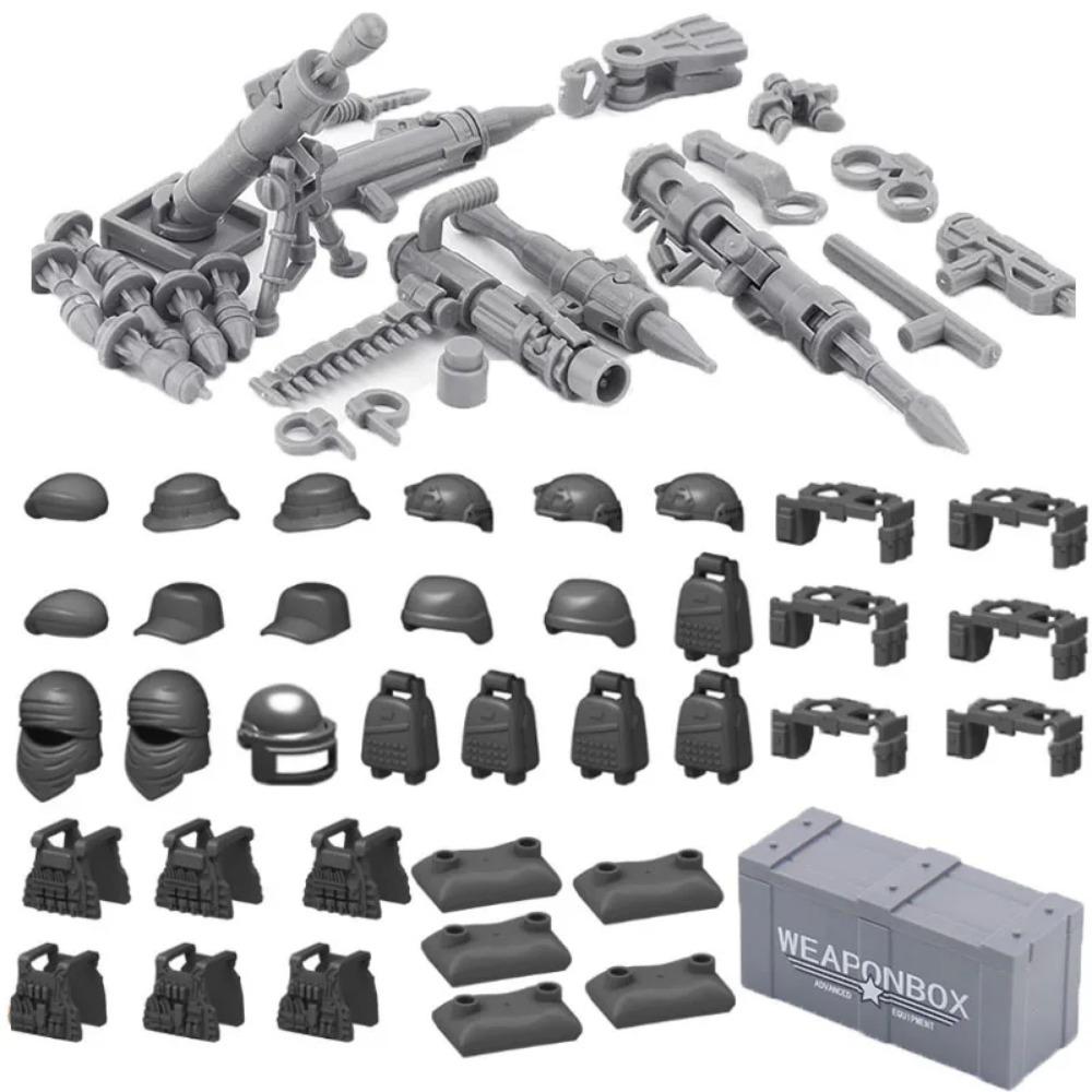 Конструктор Второй мировой войны Военное оружие Полицейский Солдат Фигурка Аксессуары Модель Кирпич Пистолет Пушка Пусковая установка Бункер Аванпост Игрушка X017