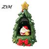 Christmas Home Accents Tree Ornament Lamp, Santa Claus And Golden Star Decor, Festive Room Decor Durable Resin Decorative Figure for Living
