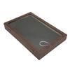 Pin Display Case Large Black PU Leather Dustproof Glass Widely Used Coin Display Case for Jewelry