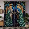 2 шт. HD Digital Blue Series Auscious Peacock Curtains Home Decorating Style Decorating Living Room Bedroom Rodding Curtain