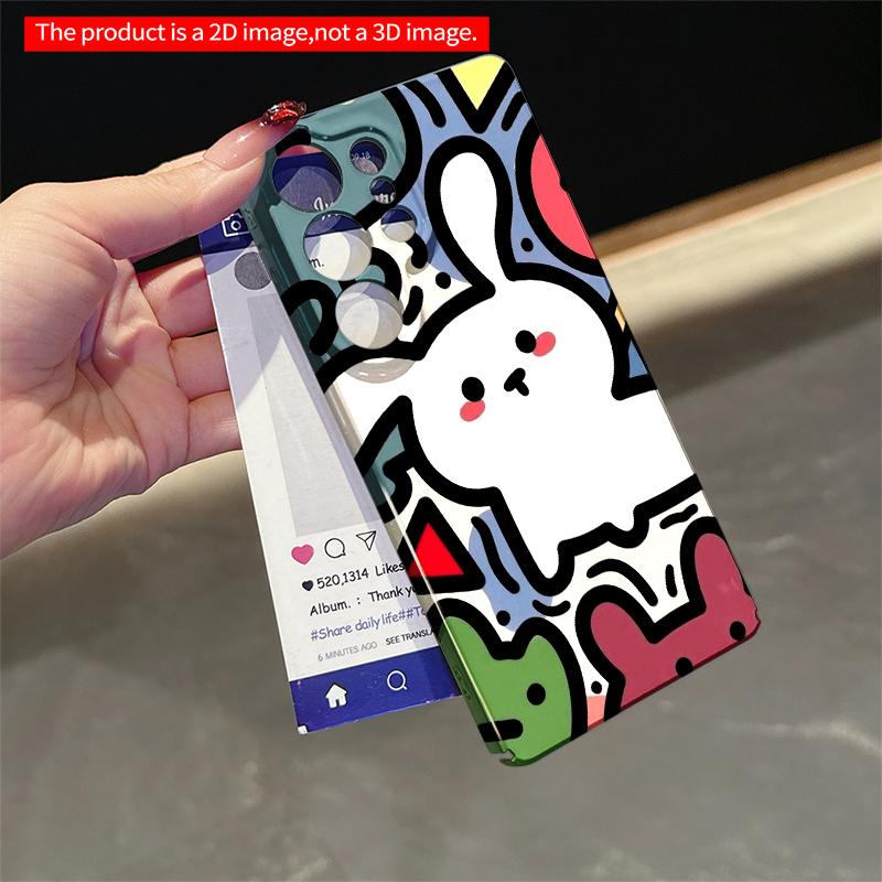 2DFlat Samsung phone case Cute Bunny Cartoon Pattern Phone Case Applicable to Galaxy S22 S23 S24 S25ULTRA S26 A12 A13 A14 A15 A16 A34 A35 A54 A55
