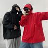 Мужская черная ветровка в винтажном американском стиле "Воин" - С высоким воротником, с капюшоном, функциональный стиль для весны и осени
