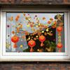 Da13502 New Year'S Theme Window Sticker Bronzing Flower Lantern Butterfly Creative Decoration Visual Static Glass Sticker
