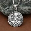 Винтажный кулон «Древо жизни» в стиле викингов для мужчин и женщин, из нержавеющей стали 316L, скандинавское байкерское ожерелье, ювелирные изделия, дропшиппинг.