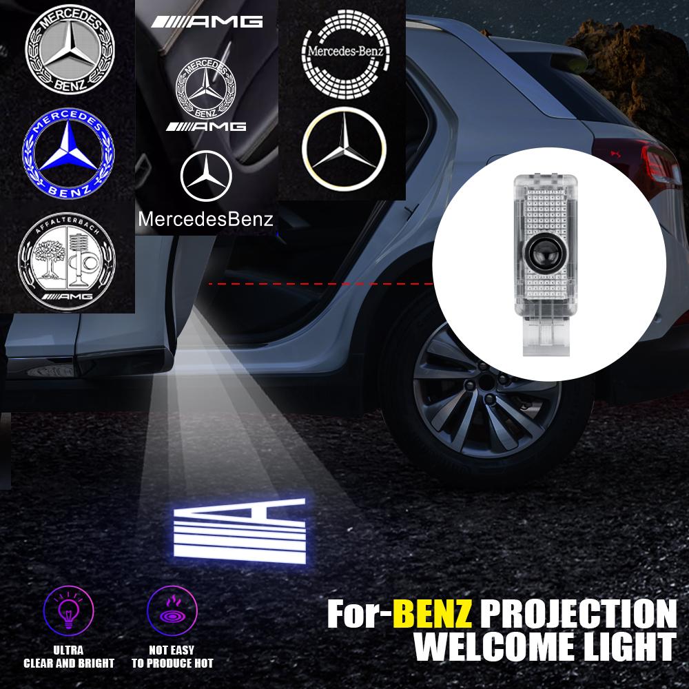 CRB1 2Pcs For Mercedes Benz AMG C CLK SLK SLR Class Maybach W240 W203 R171 R172 C199 Car LED Door Welcome Lights HD Projector Lamp