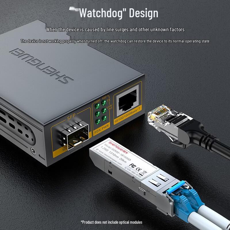 Медиаконвертер Shengwei Gigabit SFP одномодовый двухволоконный