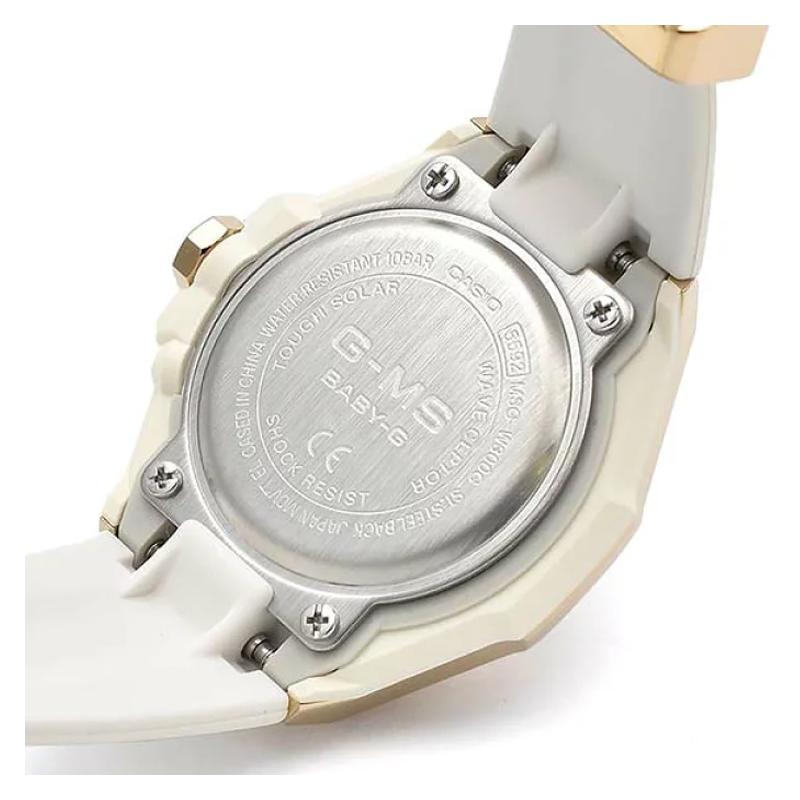 Casio Серия BABY-G 100 метров водонепроницаемость солнечный кварцевый механизм ремешок из смолы японские и корейские часы женские часы белый циферблат MSG-W300G-7AJF
