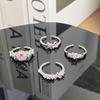 Сладкий Розовый Циркон Супер Сказочное Открытое Кольцо Бант Изысканное Нишевое Легкая Роскошь Высококлассное Кольцо Женское