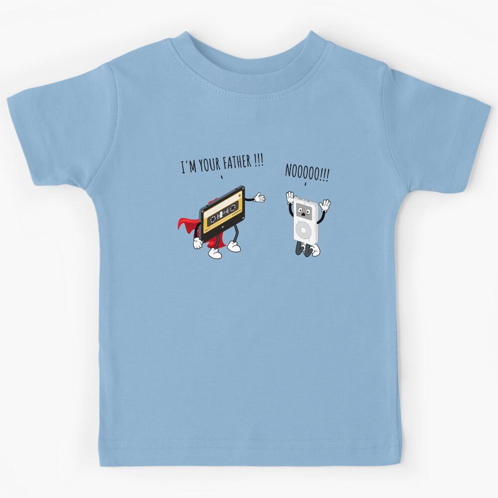 Cassette And MP3 Player Father And Son Funny Musical Evolution For Music Lovers Kids T-Shirt
