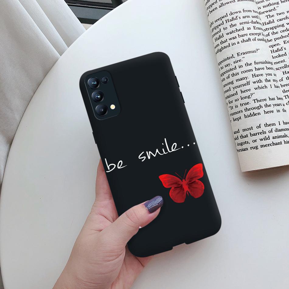 For Oppo Reno5 Pro Case Cute Cat Cactus Painted Soft Silicone Back Cover For Oppo Reno 4 5 Reno4 Reno5 Pro 5G Phone Cases Bumper