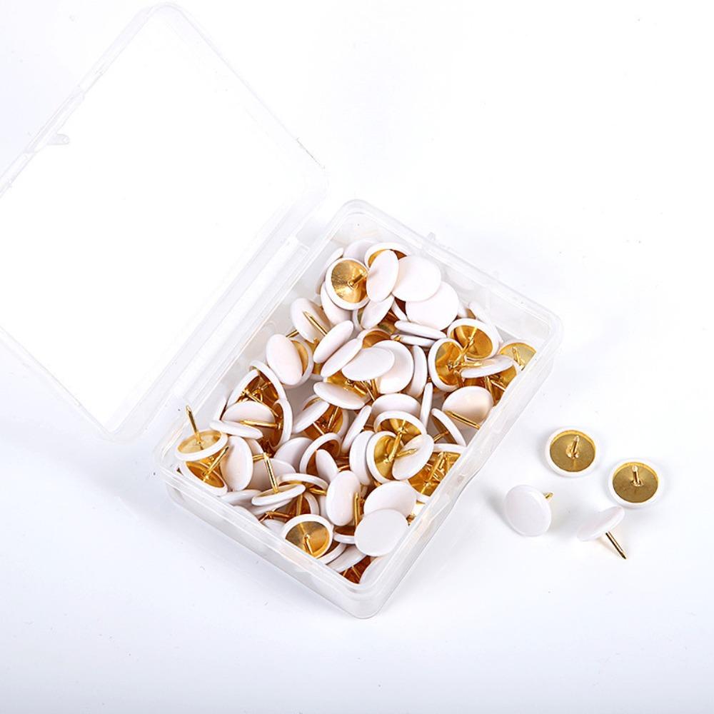 100Pcs Tacks Point Round Push Pins Notice Board Cork Board Tacks Decorative Thumb Tacks