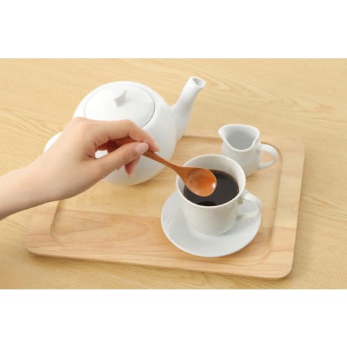 kicoriya Set of 2 Natural Wooden Cafe-Style Teaspoons, Japanese Quality, for Coffee, Dessert, and Tea