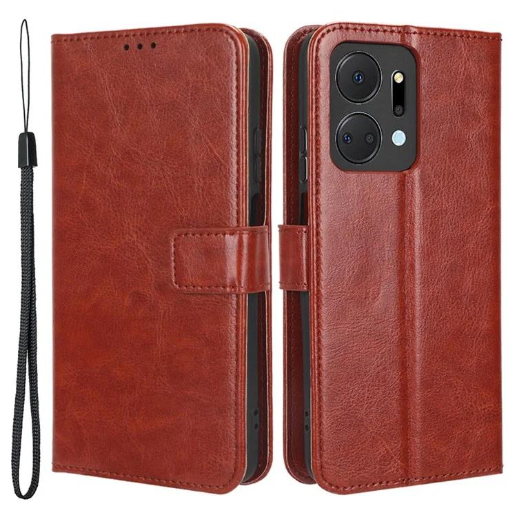 Чехол-кошелек из искусственной кожи для телефона Honor X7a 5G / Play7T 5G Crazy Horse Texture Stand Чехол для мобильного телефона