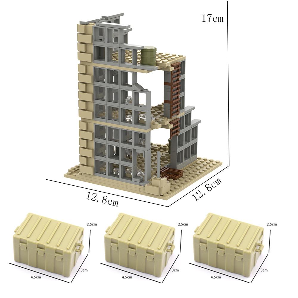 Заброшенные Разрушенные Здания MOC Военная База WW2 Наборы Строительных Блоков для Сборки Сцен Части Подарок для Фигурок Солдат Армии Игрушки Дети