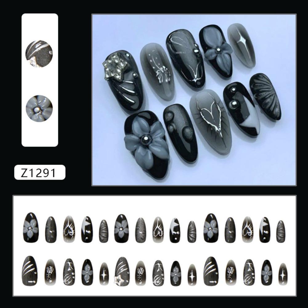 French Fake Nails Cat Eye Press on Nails Manicure Nail Tips DIY