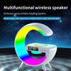 Беспроводное зарядное устройство для динамика 4-в-1, прикроватный светильник с приложением синхронизации музыки, пульт дистанционного управления, G-образная светодиодная лампа для динамика
